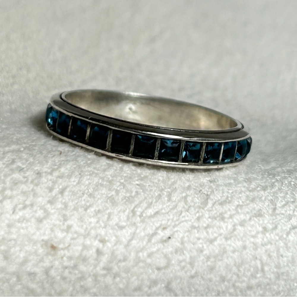 Brighton Blue Eternal Ring Stackable Silver Plate… - image 4